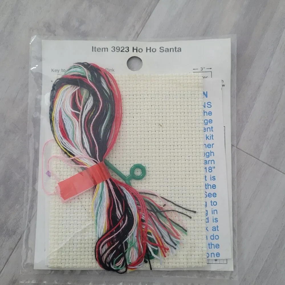 Needle Magic Stitch 'N Hang Cross Stitch Ornament Kit HO HO HO Santa 3923